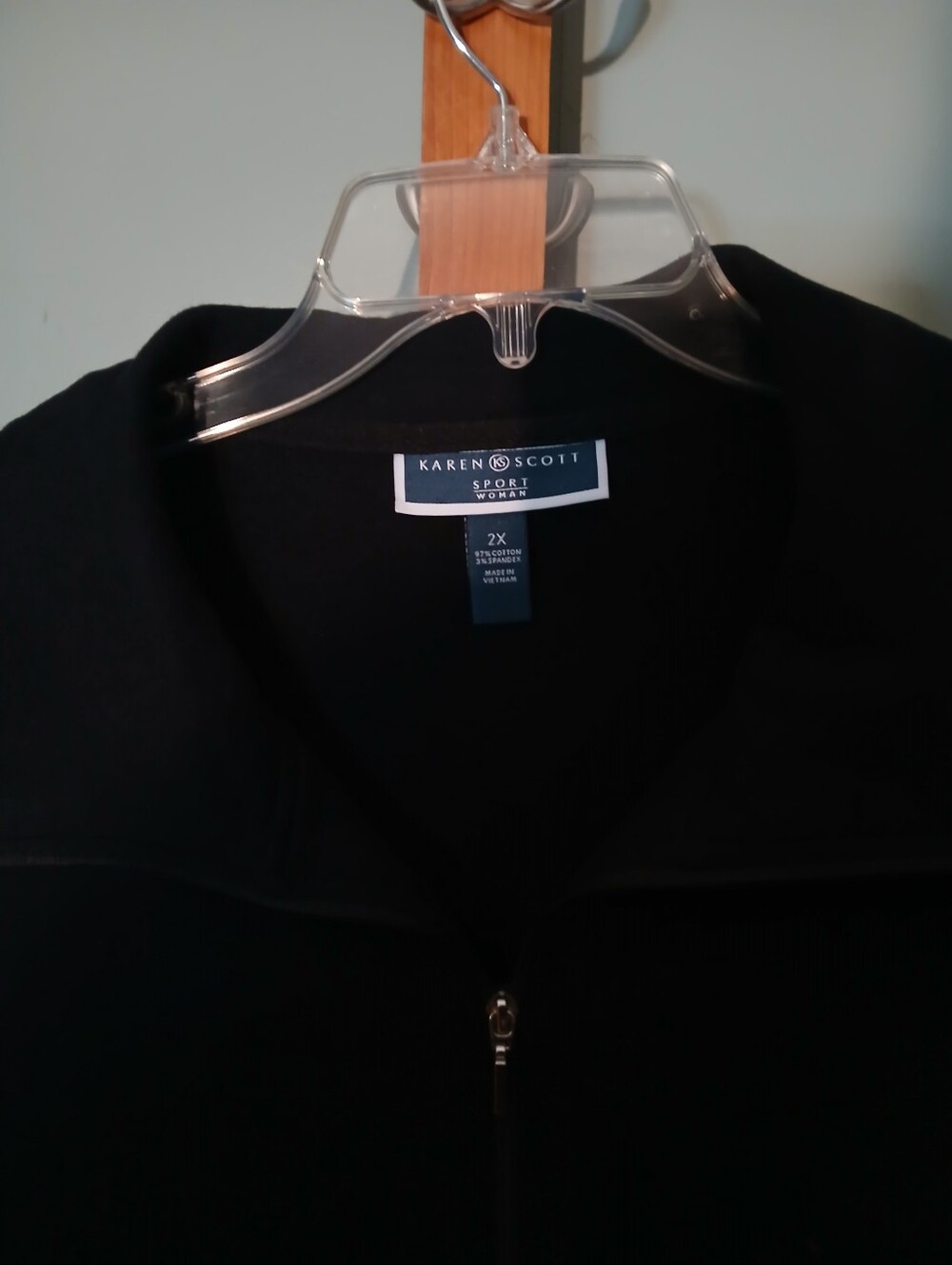 Karen Scott Black Zip-Front Sport Jacket